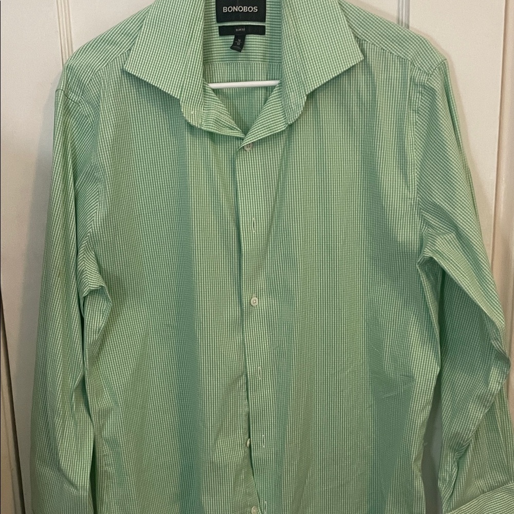 Bonobos Men's Light Green Dress Shirt